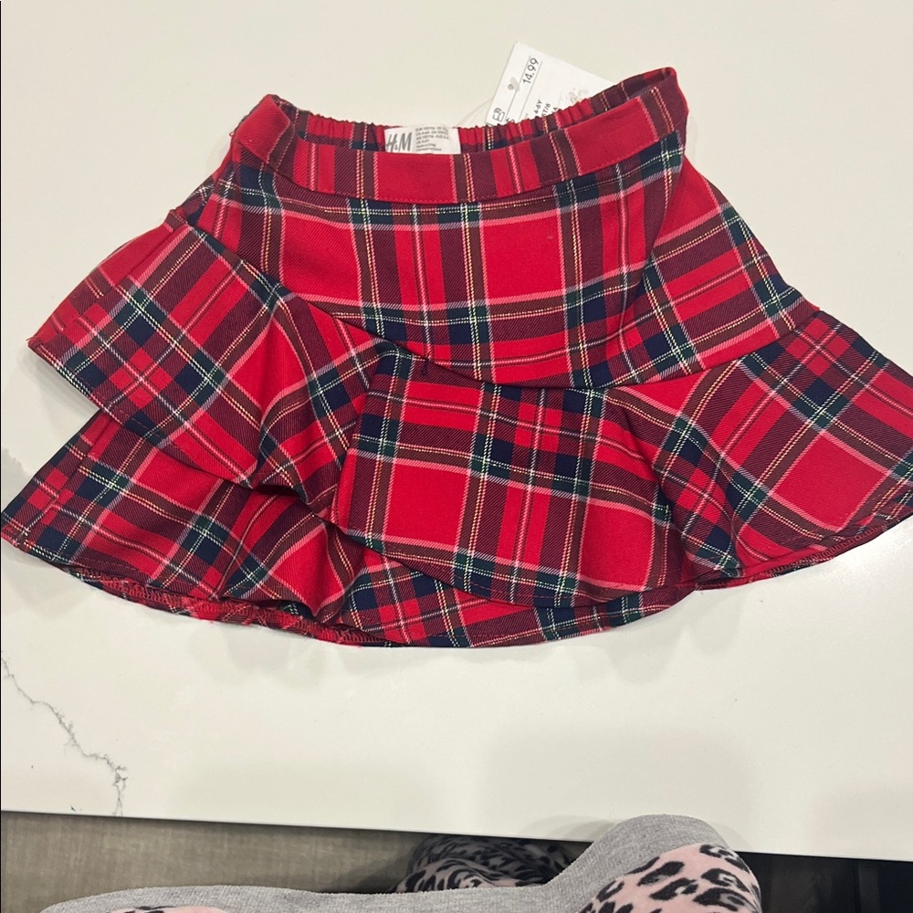 H&M Girl’s Vibrant Red Plaid Mini Skirt